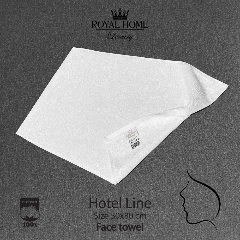 Face towel 100% cotton - Double stitching - Hotel line - 500 GSM - Size 50x80 CM - Barcode 4860122510322