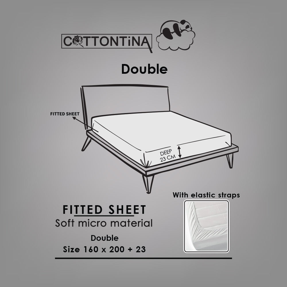 Fitted sheet, with elastic straps on the corners - 1 piece - Double size 160x200 + 23 CM - Barcode 4860122510469