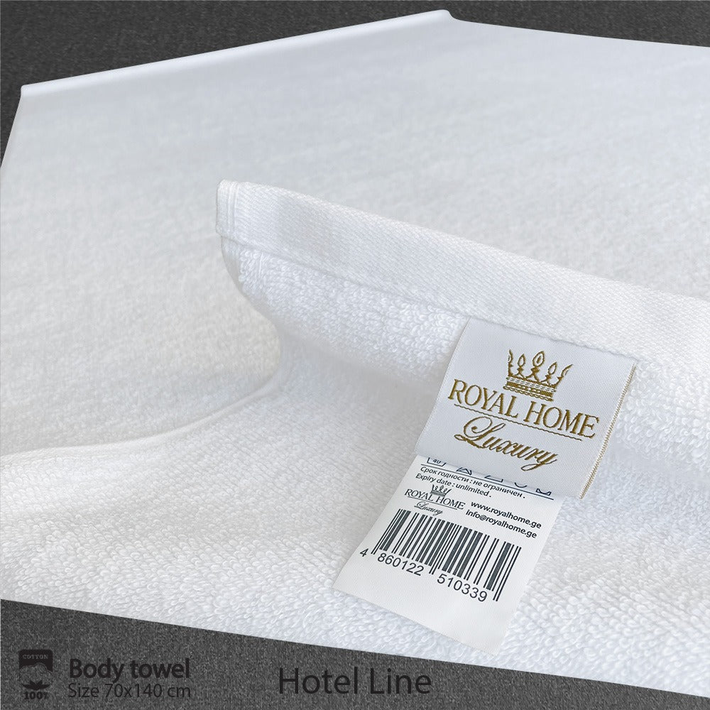 Body towel 100% cotton - Double stitching - Hotel line - 500 GSM - Size 70x140 CM - Barcode 4860122510339