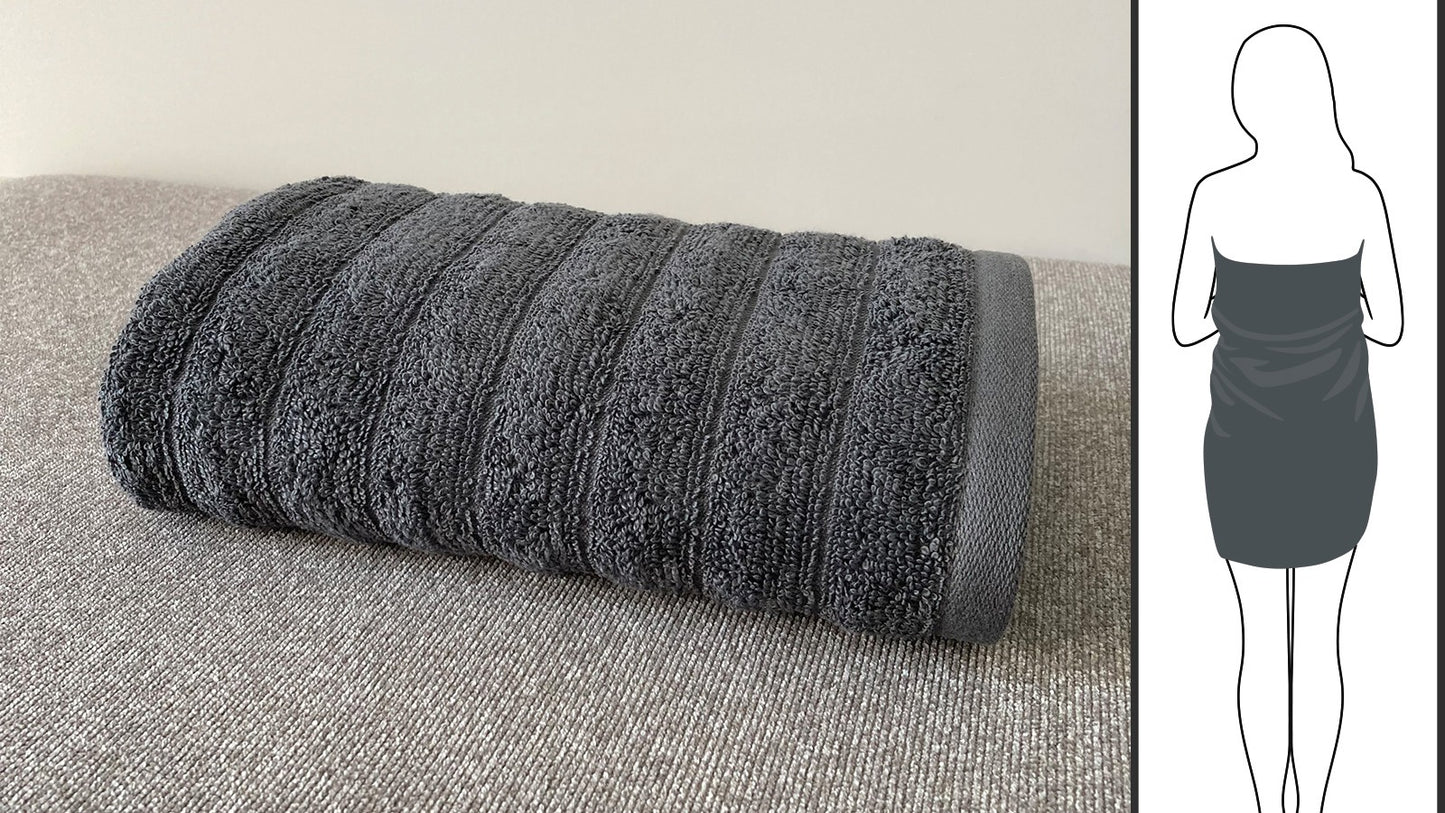 Body towel 100% cotton - Double stitching - 450 GSM - Waves design - Size 70x140 CM - Barcode 4860122510315