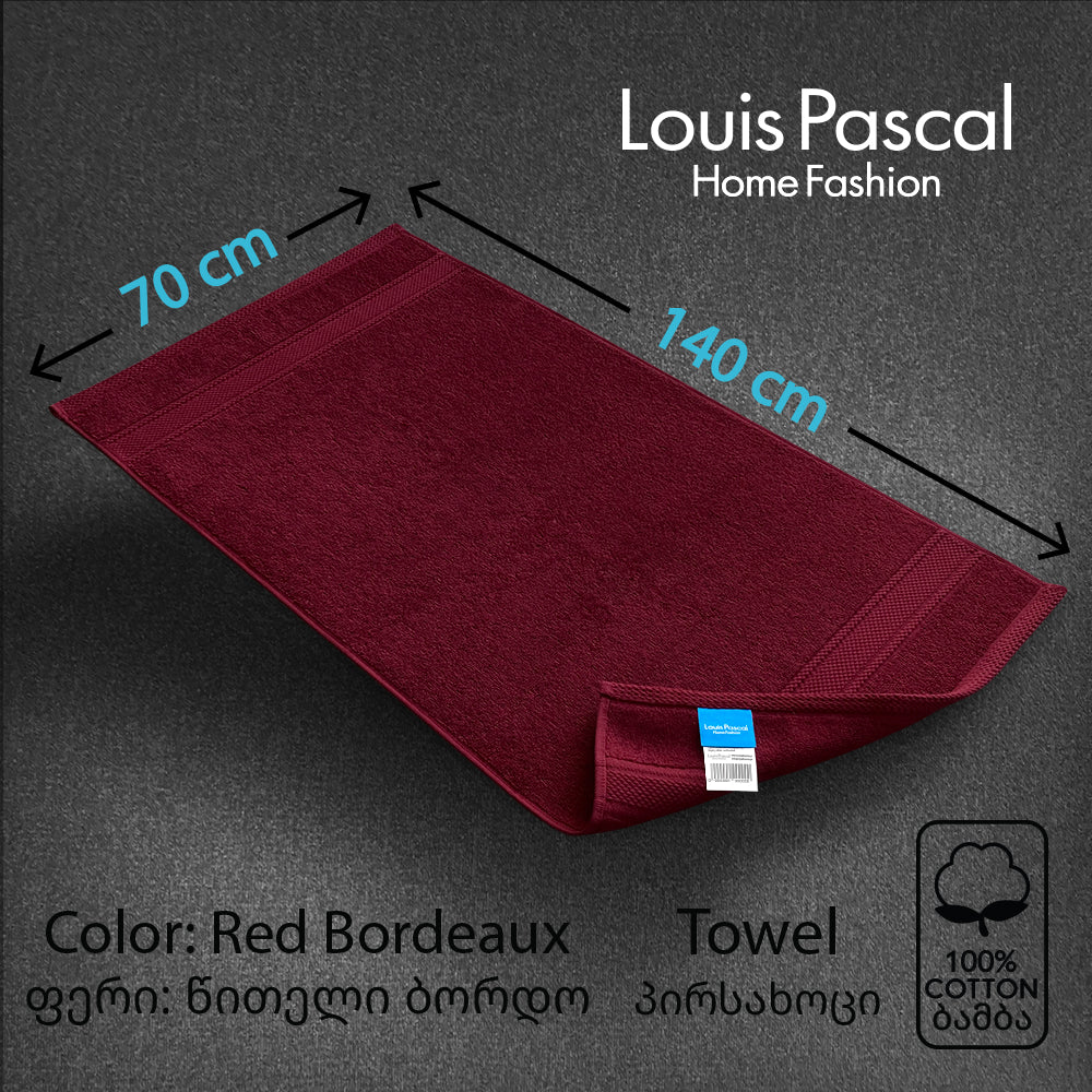 Body towel 100% cotton - Double stitching - 500 GSM - Size 70x140 CM - Barcode 4860122510414