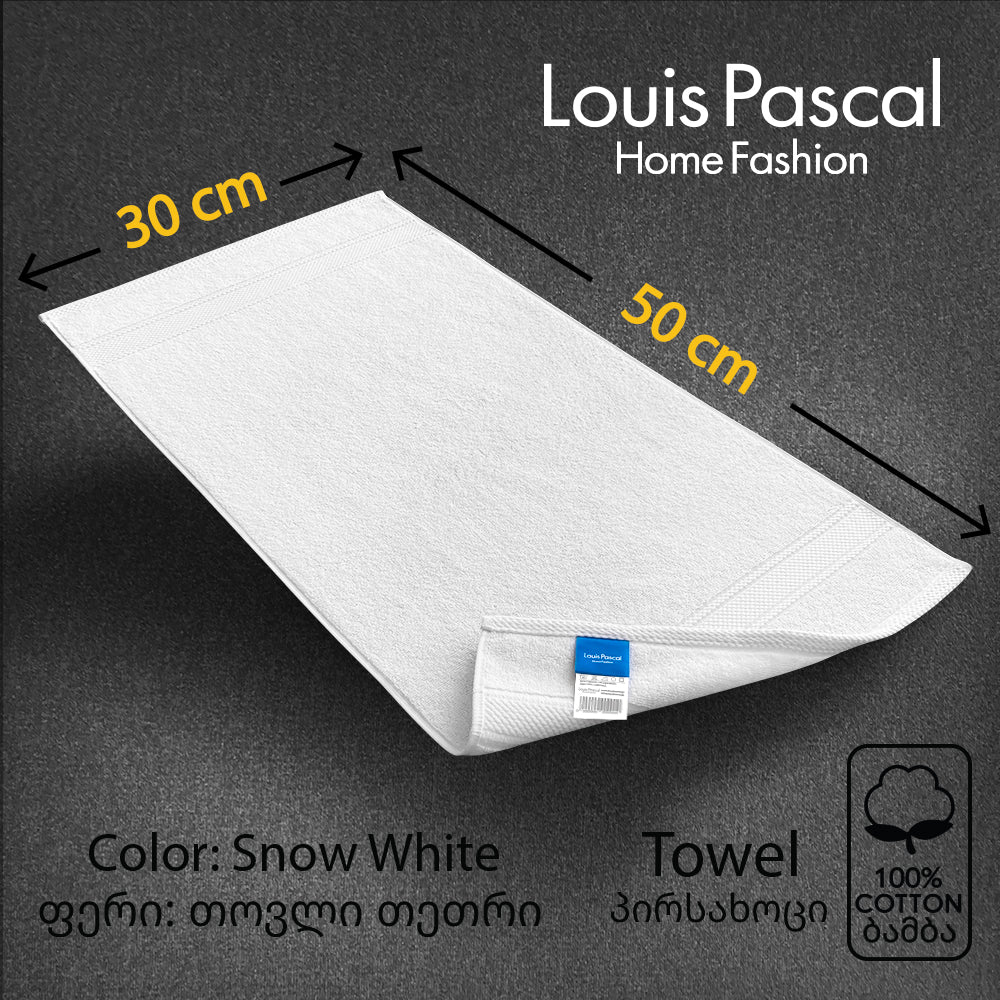 ხელის პირსახოცი 100% ბამბა - ორმაგი ნაკერი - 500 GSM - ზომა 30x50 სმ - შტრიხკოდი 4860122510391