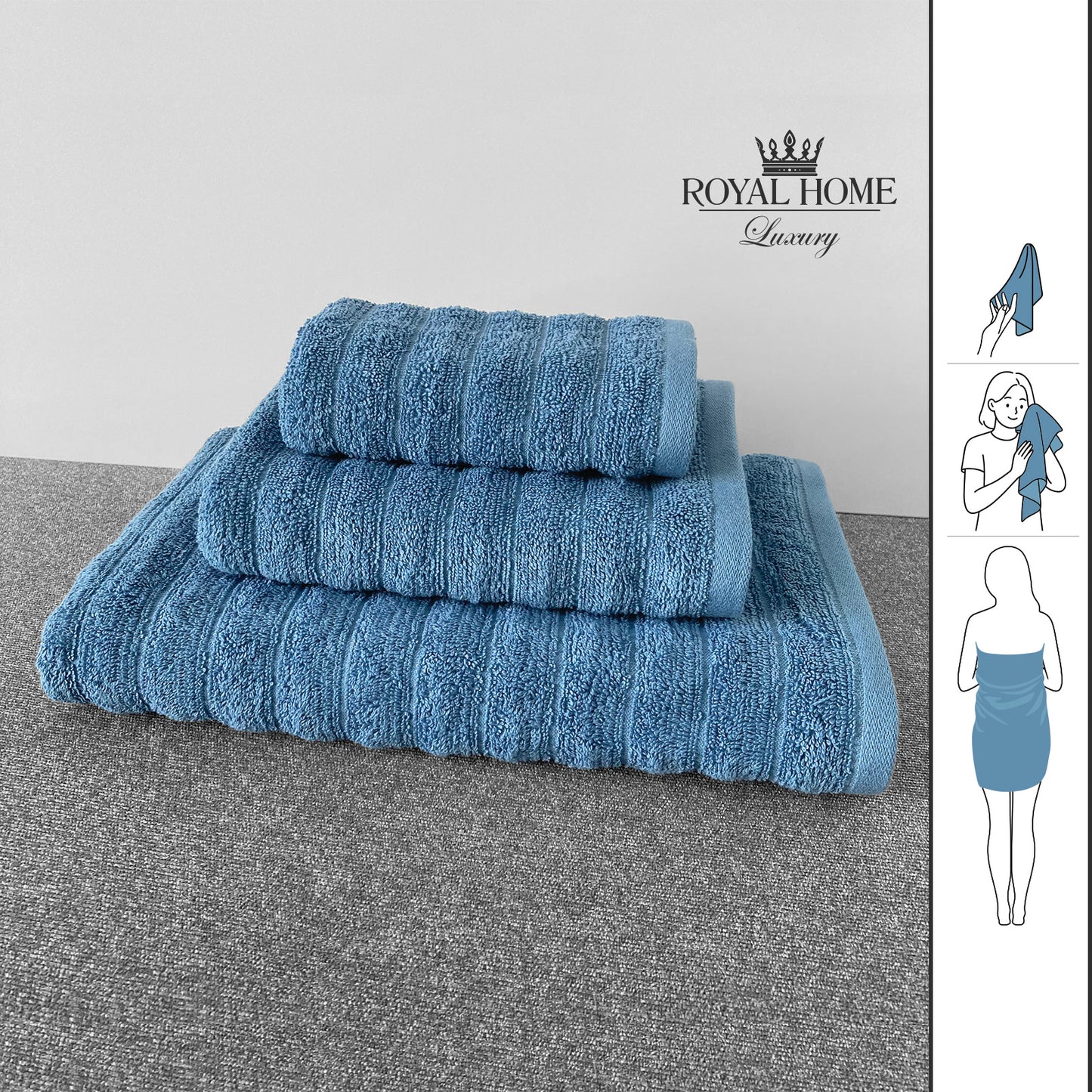 Set of 3 towels - 100% cotton - Barcode 860122510292 - 4860122510308 - 4860122510315