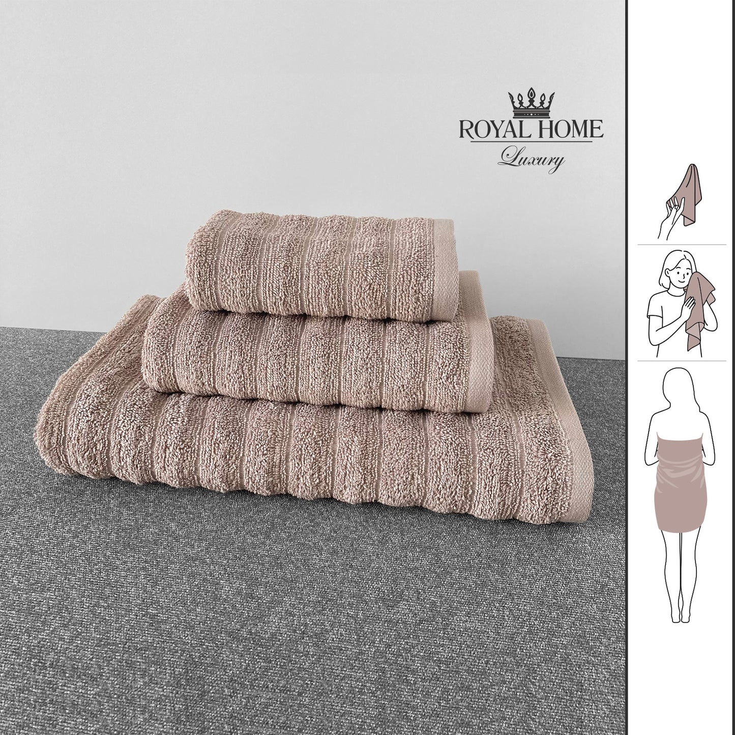 Set of 3 towels - 100% cotton - Barcode 860122510292 - 4860122510308 - 4860122510315