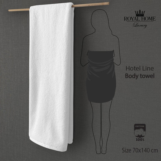 Body towel 100% cotton - Double stitching - Hotel line - 500 GSM - Size 70x140 CM - Barcode 4860122510339