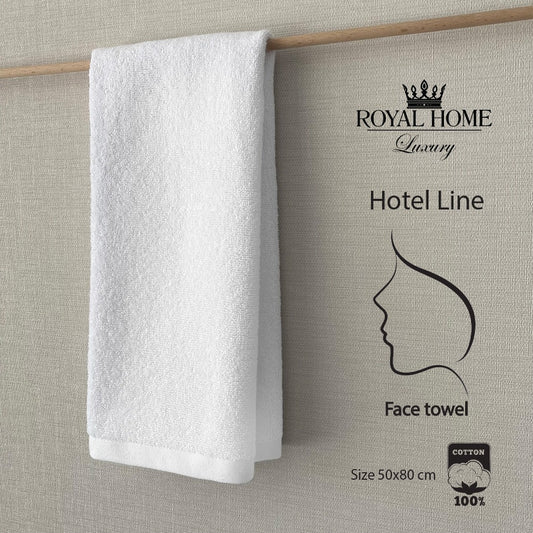 Face towel 100% cotton - Double stitching - Hotel line - 500 GSM - Size 50x80 CM - Barcode 4860122510322