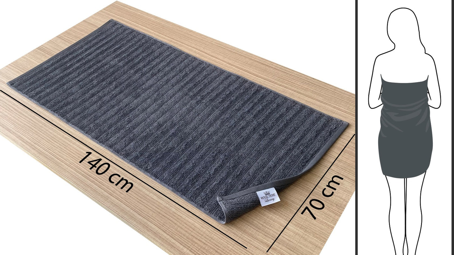 Body towel 100% cotton - Double stitching - 450 GSM - Waves design - Size 70x140 CM - Barcode 4860122510315