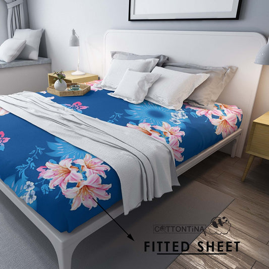 Fitted sheet, with elastic straps on the corners - 1 piece - Double size 160x200 + 23 CM - Barcode 4860122510469