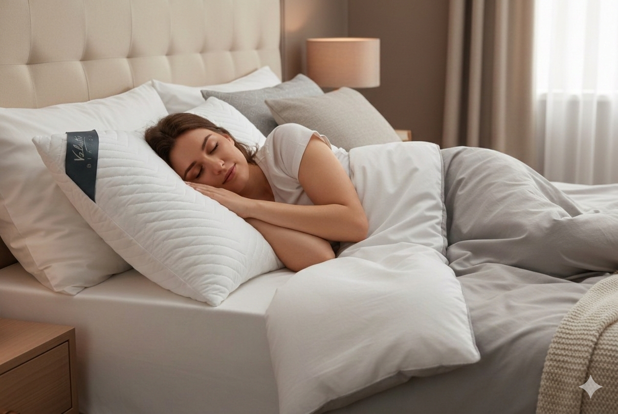 Pillow - Double Fluffy - Soft cotton quilted surface - Silicon fiber filling - Size 50x70 CM - Barcode 4860122510254