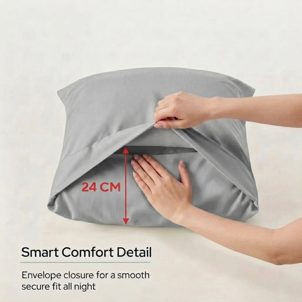 Funda de almohada 2 piezas - Satén 100% algodón - tamaño 50x70 CM - Código de barras 4860122510483