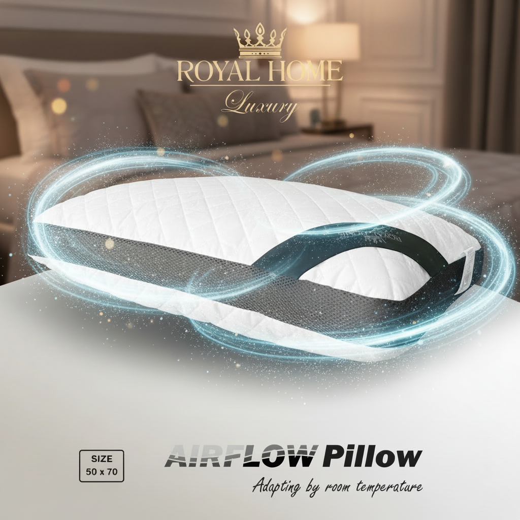 Almohada Airflow - Superficie de algodón suave - Relleno de fibra de silicona - Tamaño 50x70 CM - Código de barras 4860122510384