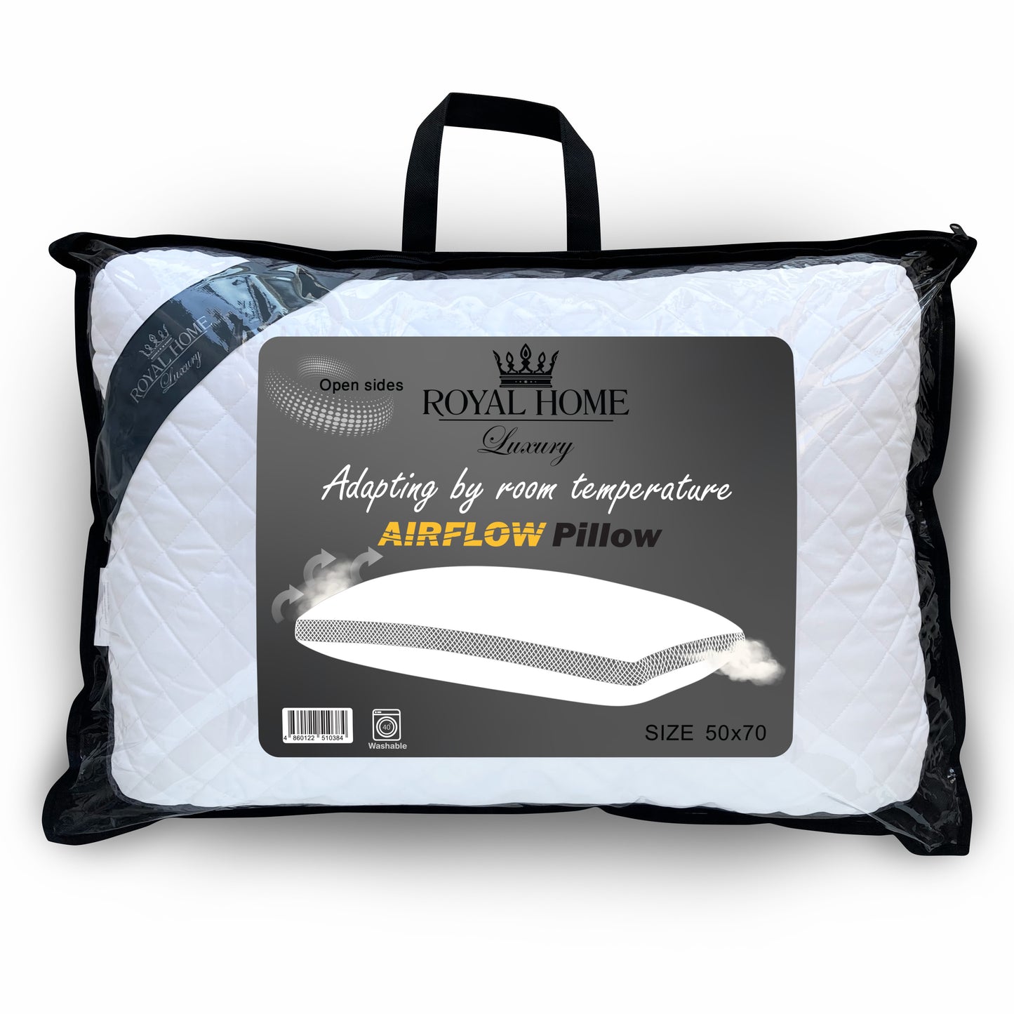 Pillow Airflow - Soft cotton surface - Silicon fiber filling - size 50x70 CM - Barcode 4860122510384