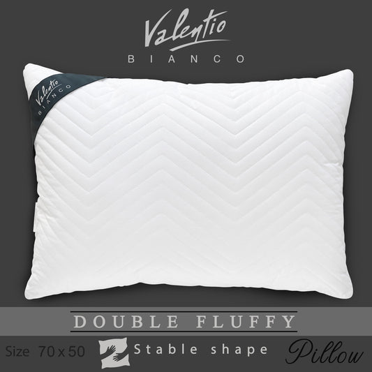 Pillow - Double Fluffy - Soft cotton quilted surface - Silicon fiber filling - Size 50x70 CM - Barcode 4860122510254