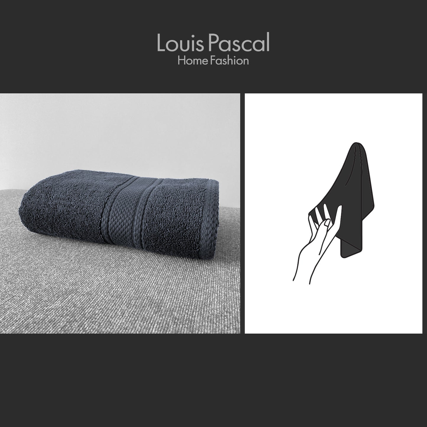 Hand towel 100% cotton - Double stitching - 500 GSM - Size 30x50 CM - Barcode 4860122510391