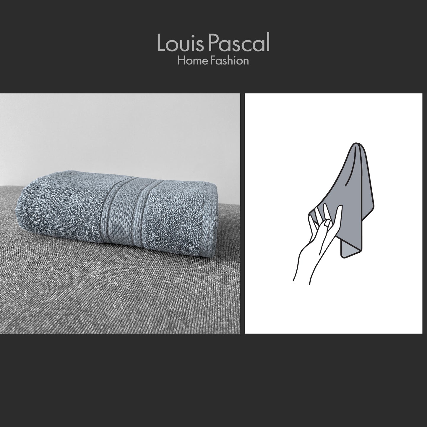 Hand towel 100% cotton - Double stitching - 500 GSM - Size 30x50 CM - Barcode 4860122510391