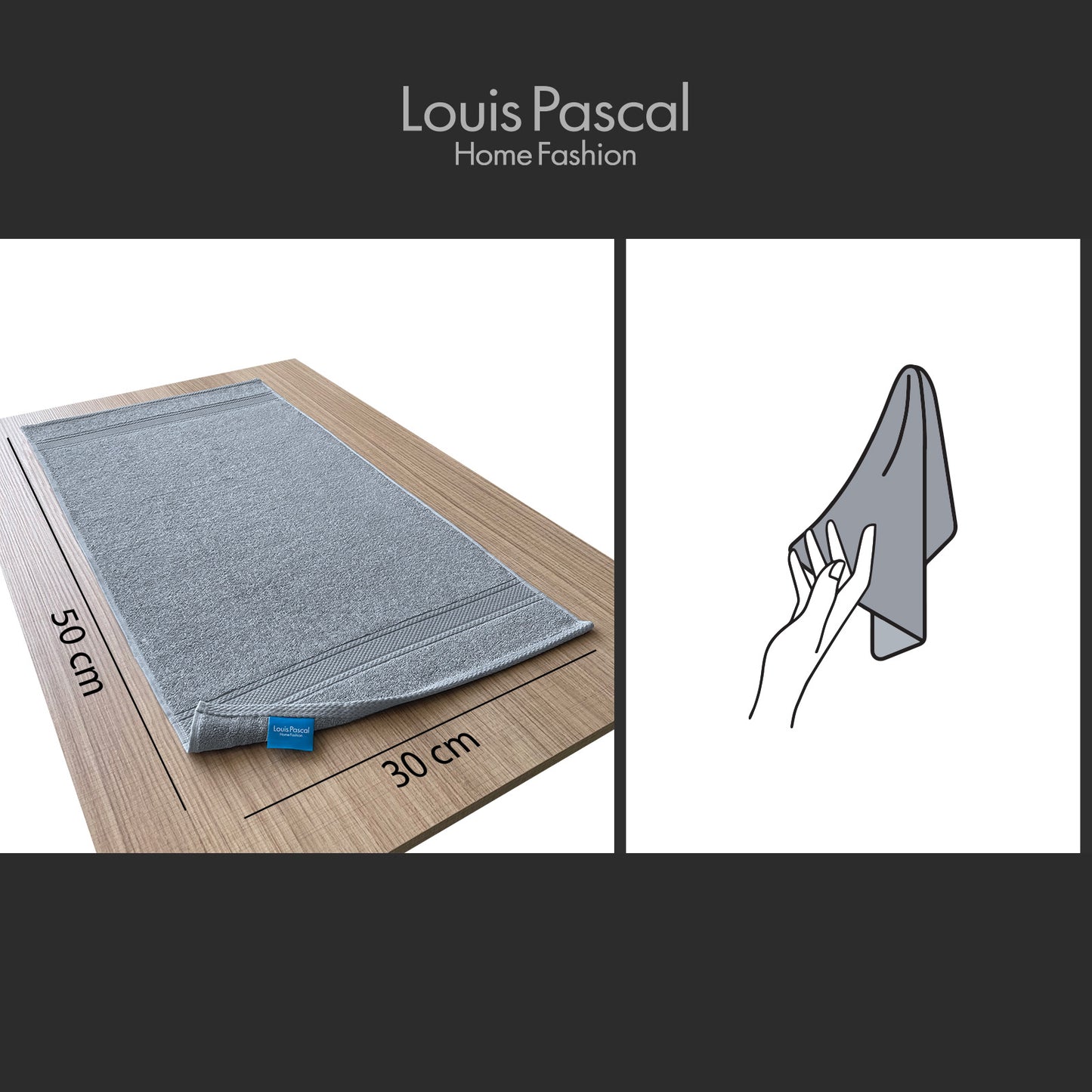 Hand towel 100% cotton - Double stitching - 500 GSM - Size 30x50 CM - Barcode 4860122510391