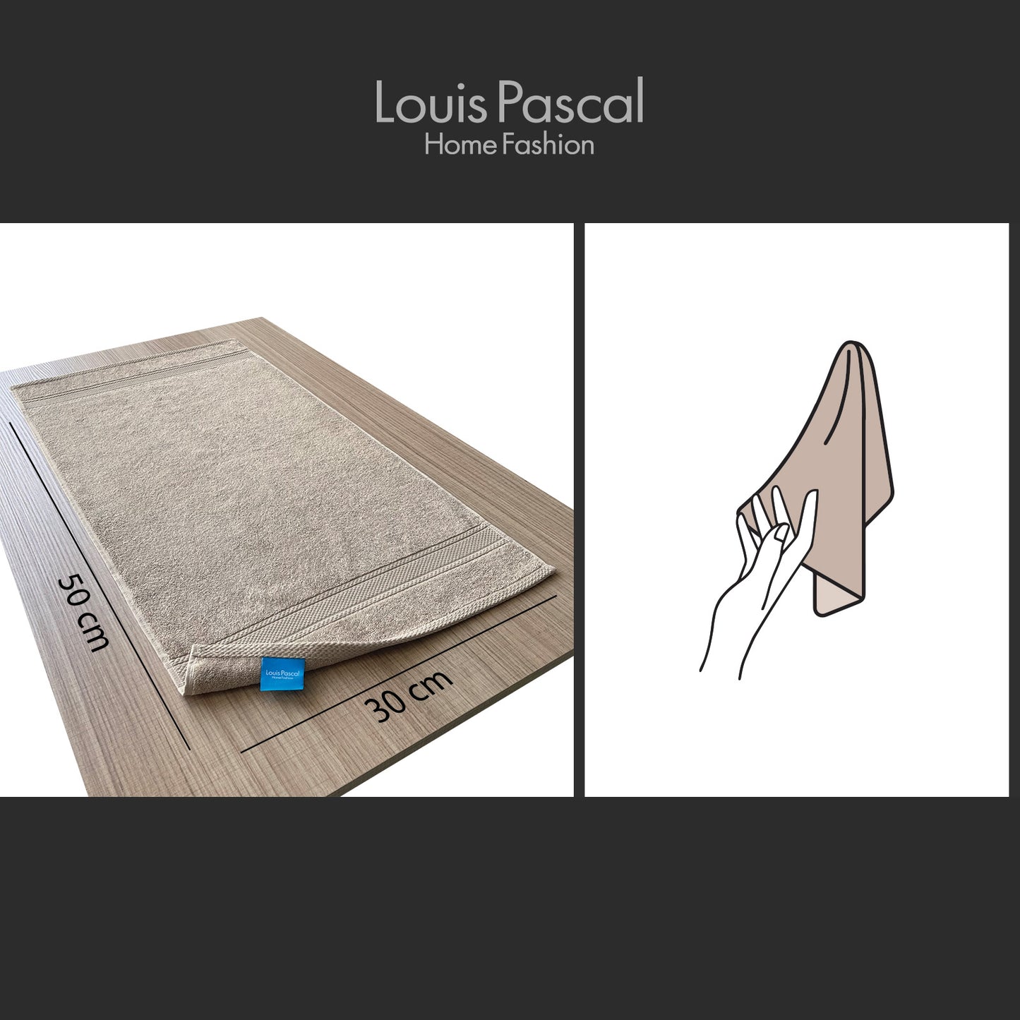 Hand towel 100% cotton - Double stitching - 500 GSM - Size 30x50 CM - Barcode 4860122510391