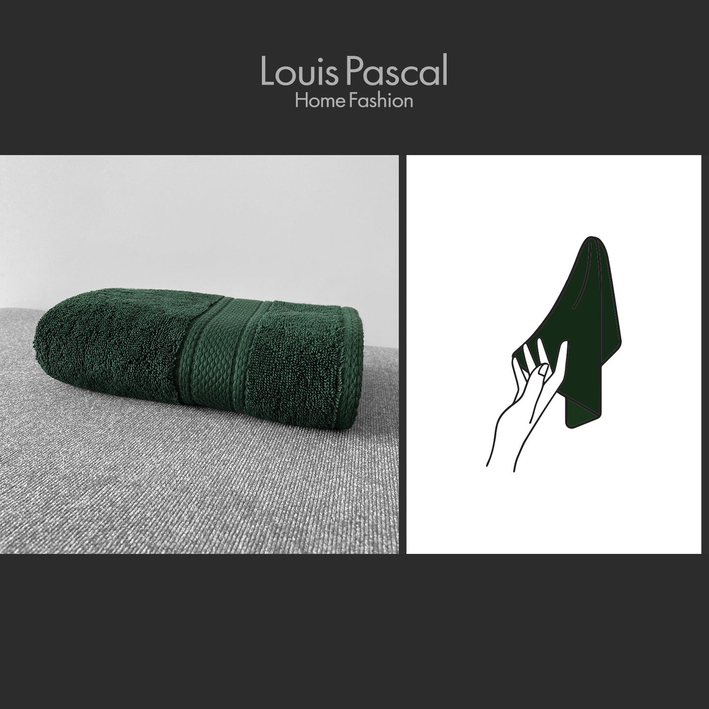 Hand towel 100% cotton - Double stitching - 500 GSM - Size 30x50 CM - Barcode 4860122510391