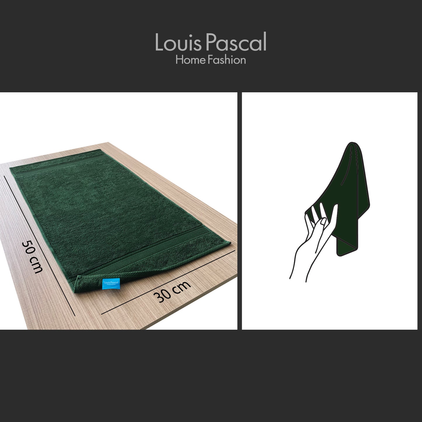 Hand towel 100% cotton - Double stitching - 500 GSM - Size 30x50 CM - Barcode 4860122510391