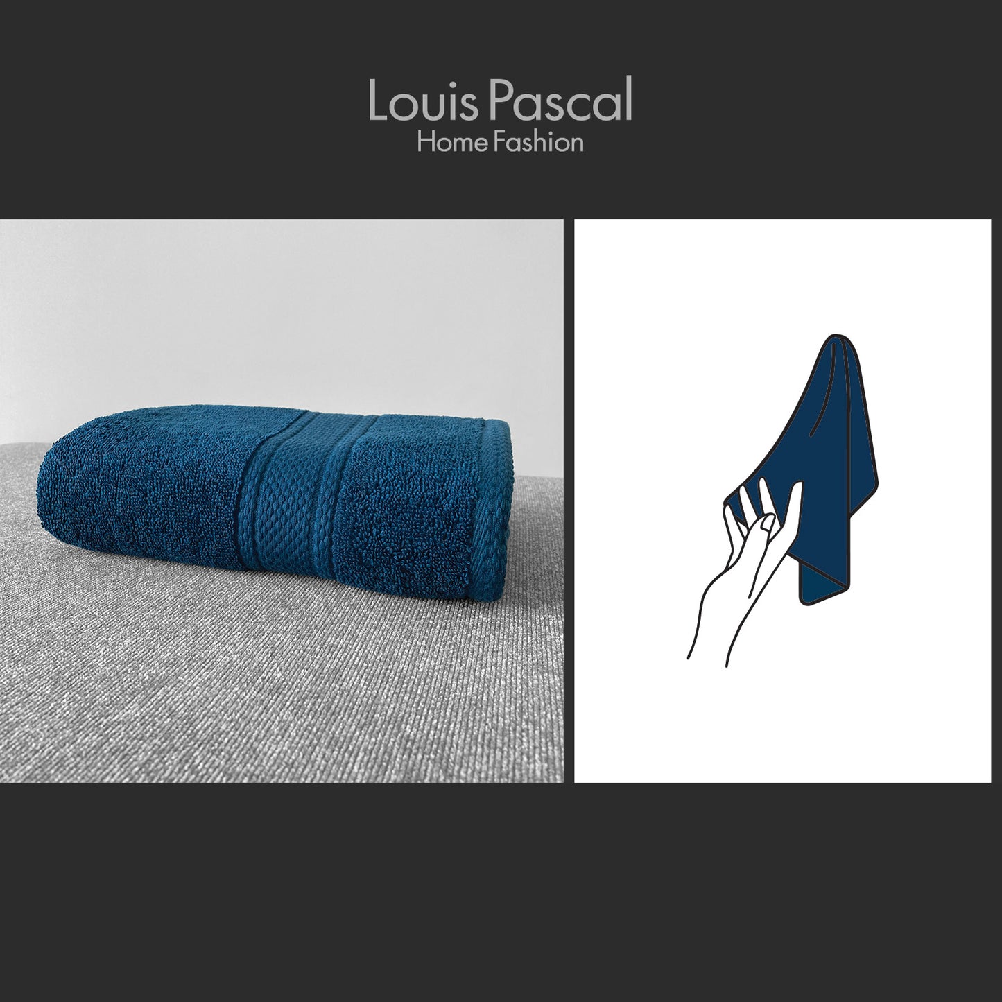 Hand towel 100% cotton - Double stitching - 500 GSM - Size 30x50 CM - Barcode 4860122510391