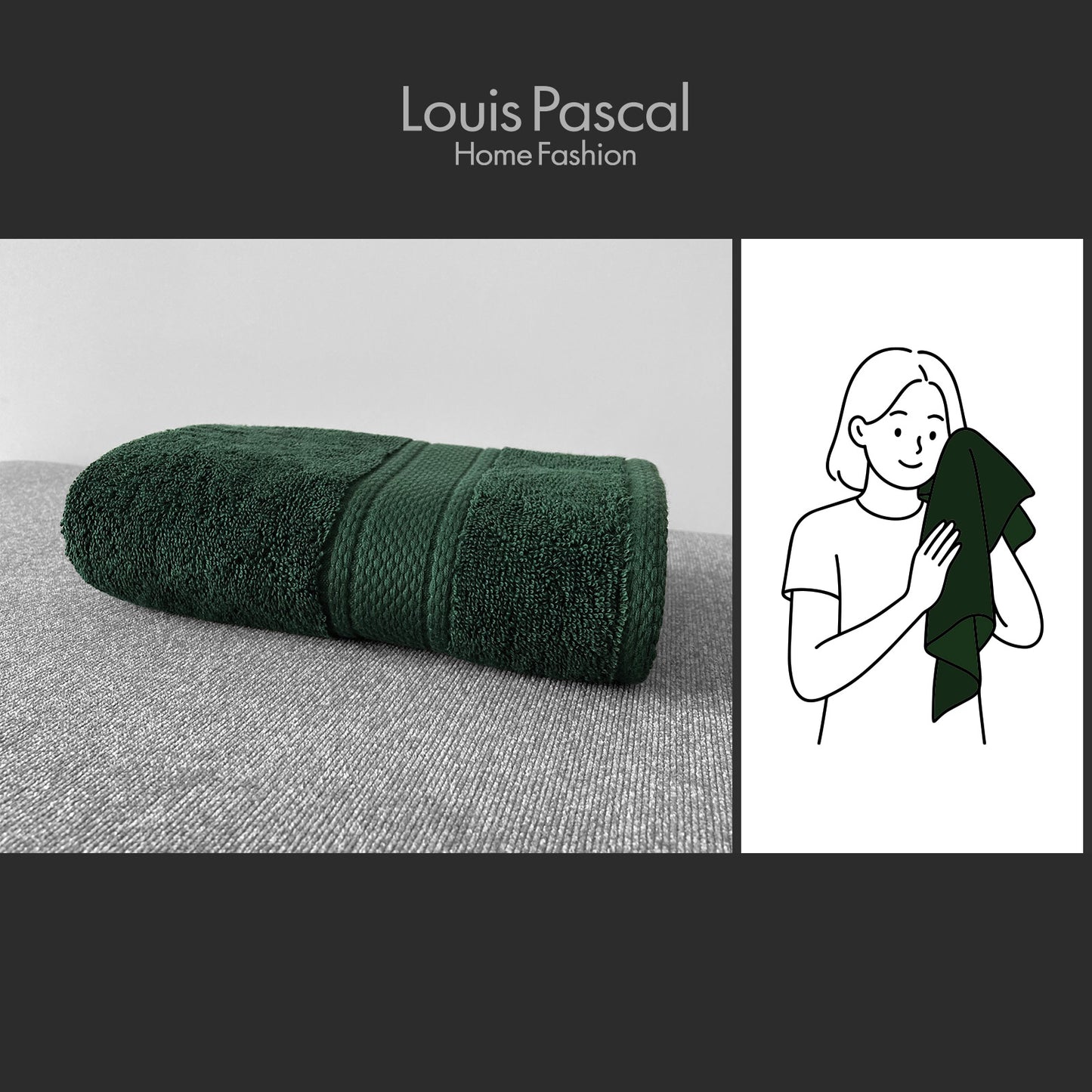 Face towel 100% cotton - Double stitching - 500 GSM - Size 50x90 CM - Barcode 4860122510407