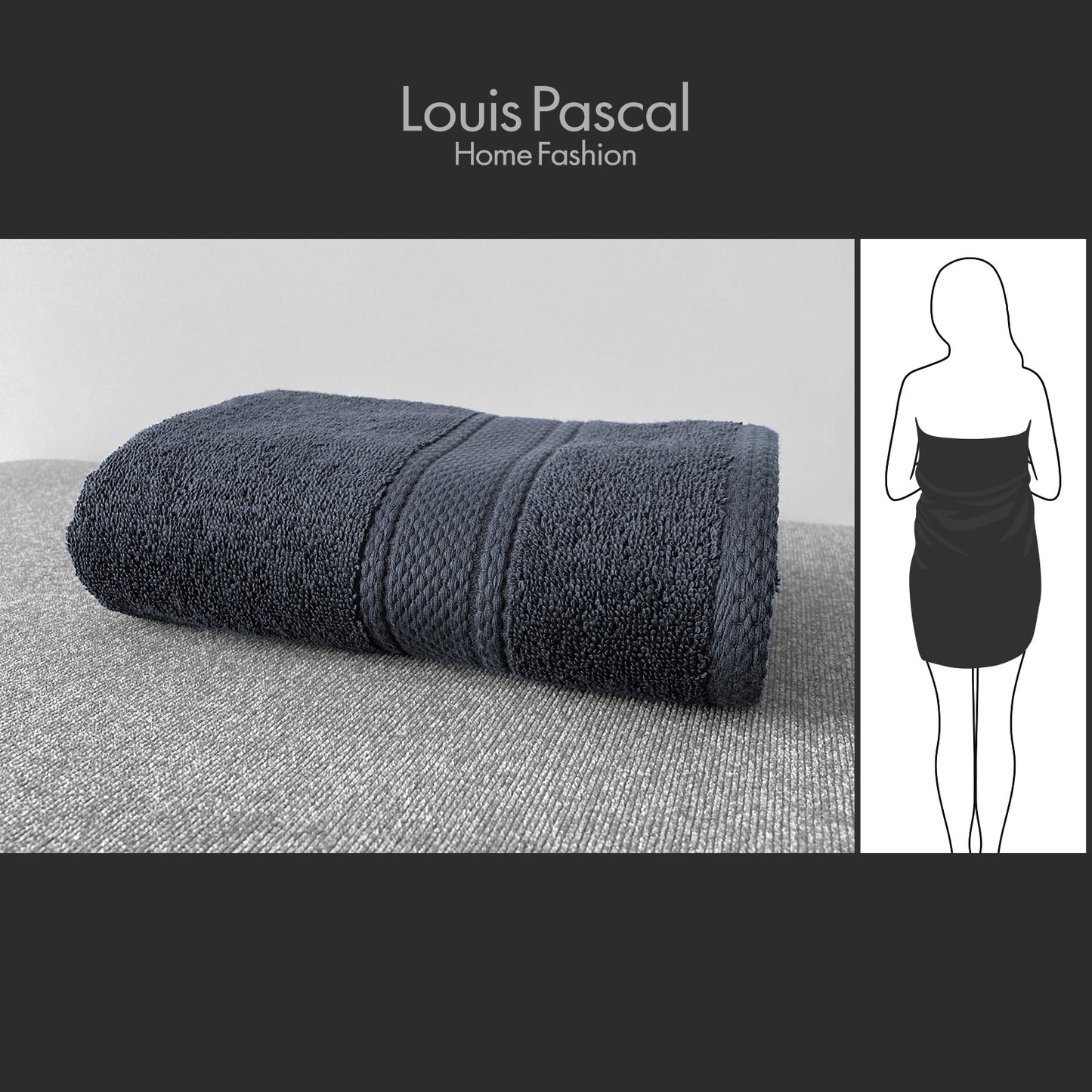 Body towel 100% cotton - Double stitching - 500 GSM - Size 70x140 CM - Barcode 4860122510414