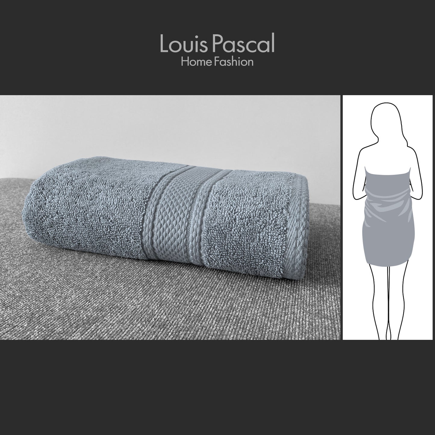 Body towel 100% cotton - Double stitching - 500 GSM - Size 70x140 CM - Barcode 4860122510414