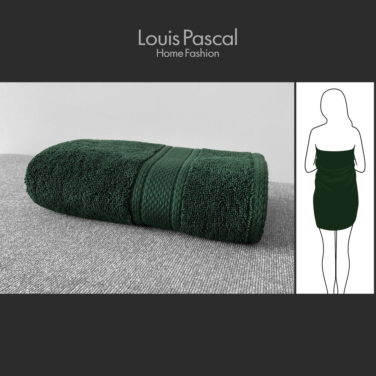 Body towel 100% cotton - Double stitching - 500 GSM - Size 70x140 CM - Barcode 4860122510414