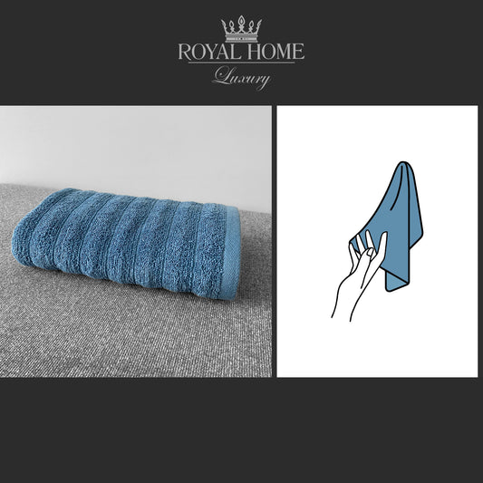 Hand towel 100% cotton - Double stitching - 450 GSM - Waves design - Size 30x50 CM - Barcode 4860122510292