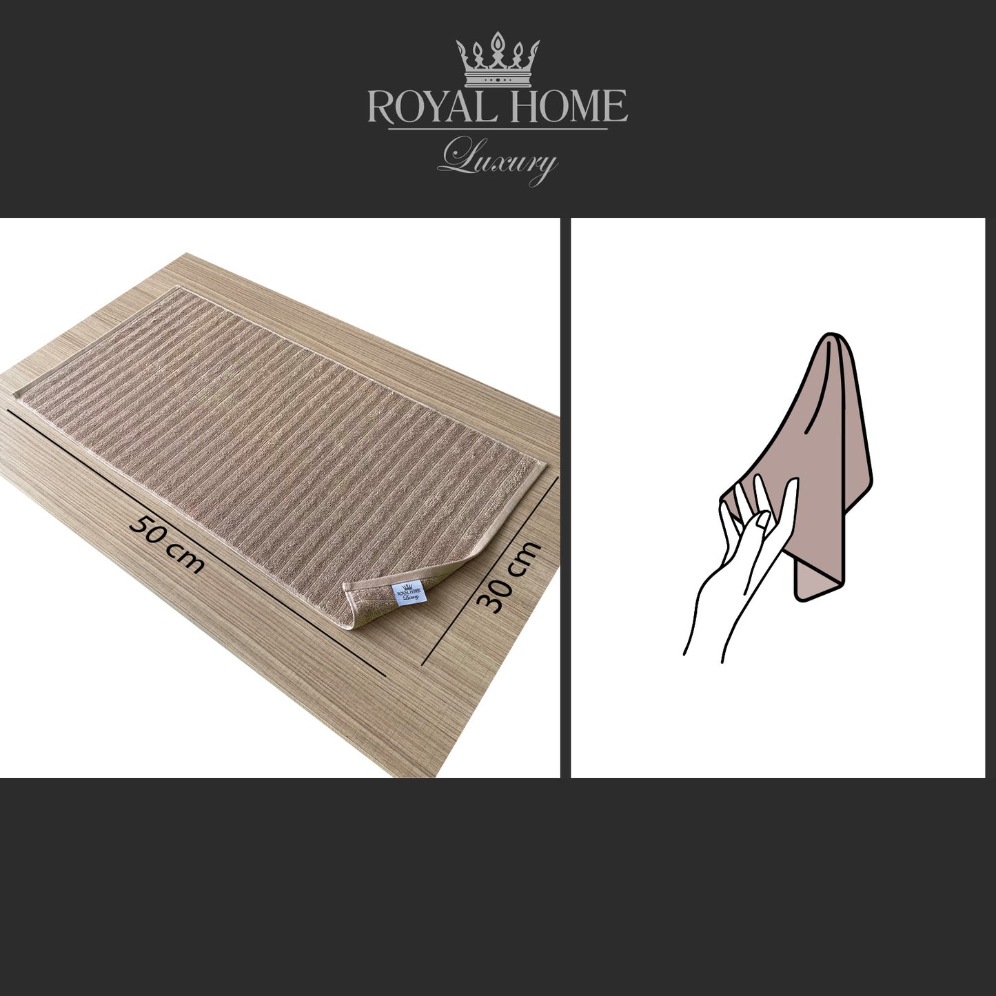 Hand towel 100% cotton - Double stitching - 450 GSM - Waves design - Size 30x50 CM - Barcode 4860122510292