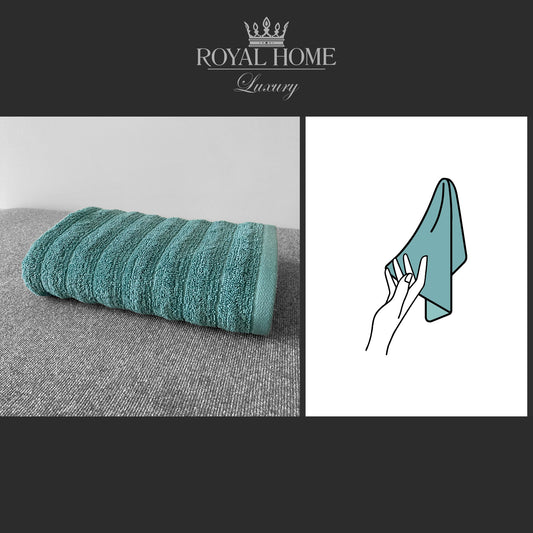 Hand towel 100% cotton - Double stitching - 450 GSM - Waves design - Size 30x50 CM - Barcode 4860122510292