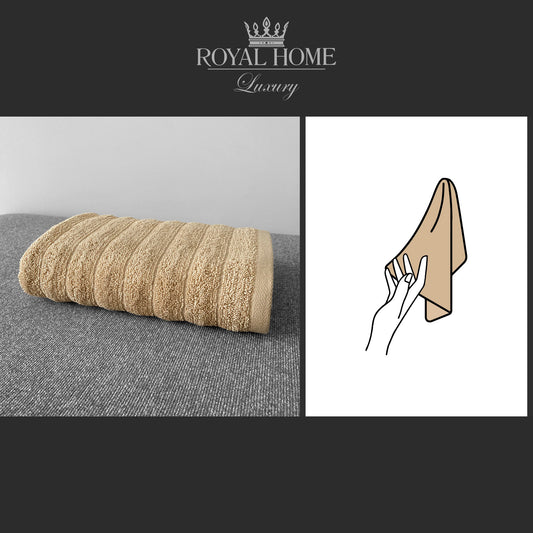 Hand towel 100% cotton - Double stitching - 450 GSM - Waves design - Size 30x50 CM - Barcode 4860122510292