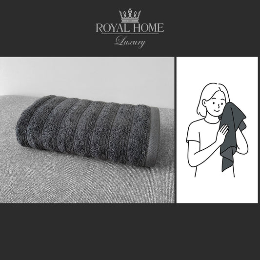 Face towel 100% cotton - Double stitching - 450 GSM - Waves design - Size 50x90 CM - Barcode 4860122510308