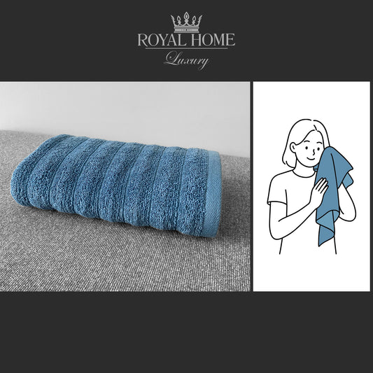 Face towel 100% cotton - Double stitching - 450 GSM - Waves design - Size 50x90 CM - Barcode 4860122510308