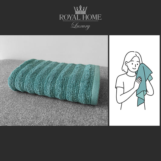 Face towel 100% cotton - Double stitching - 450 GSM - Waves design - Size 50x90 CM - Barcode 4860122510308