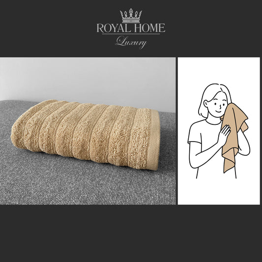 Face towel 100% cotton - Double stitching - 450 GSM - Waves design - Size 50x90 CM - Barcode 4860122510308