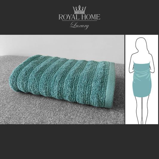 Body towel 100% cotton - Double stitching - 450 GSM - Waves design - Size 70x140 CM - Barcode 4860122510315