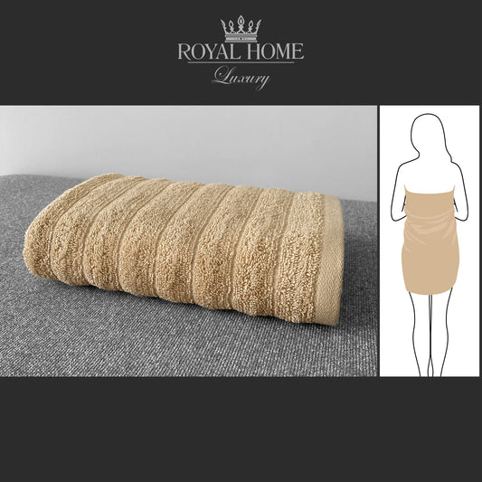 Body towel 100% cotton - Double stitching - 450 GSM - Waves design - Size 70x140 CM - Barcode 4860122510315