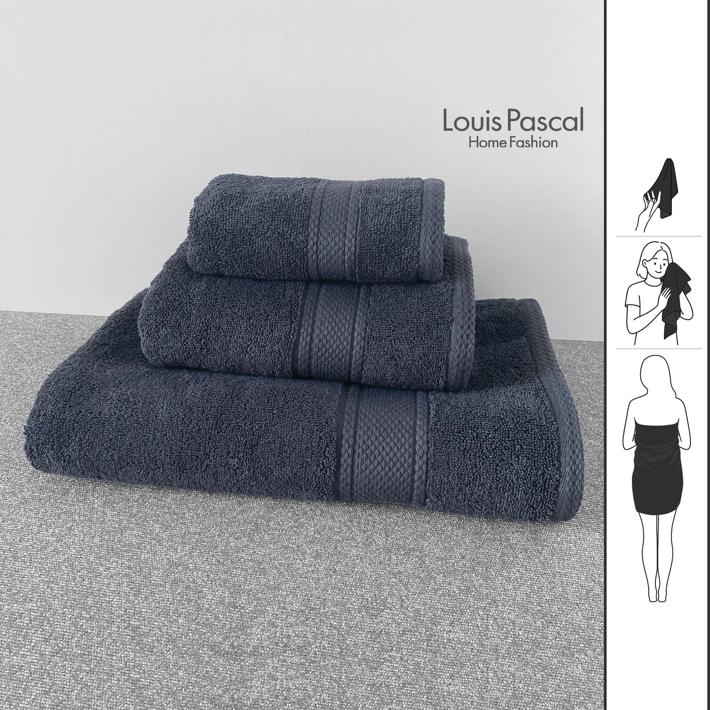 Set of 3 towels - 100% cotton - Barcode 4860122510391 - 4860122510407 - 4860122510414