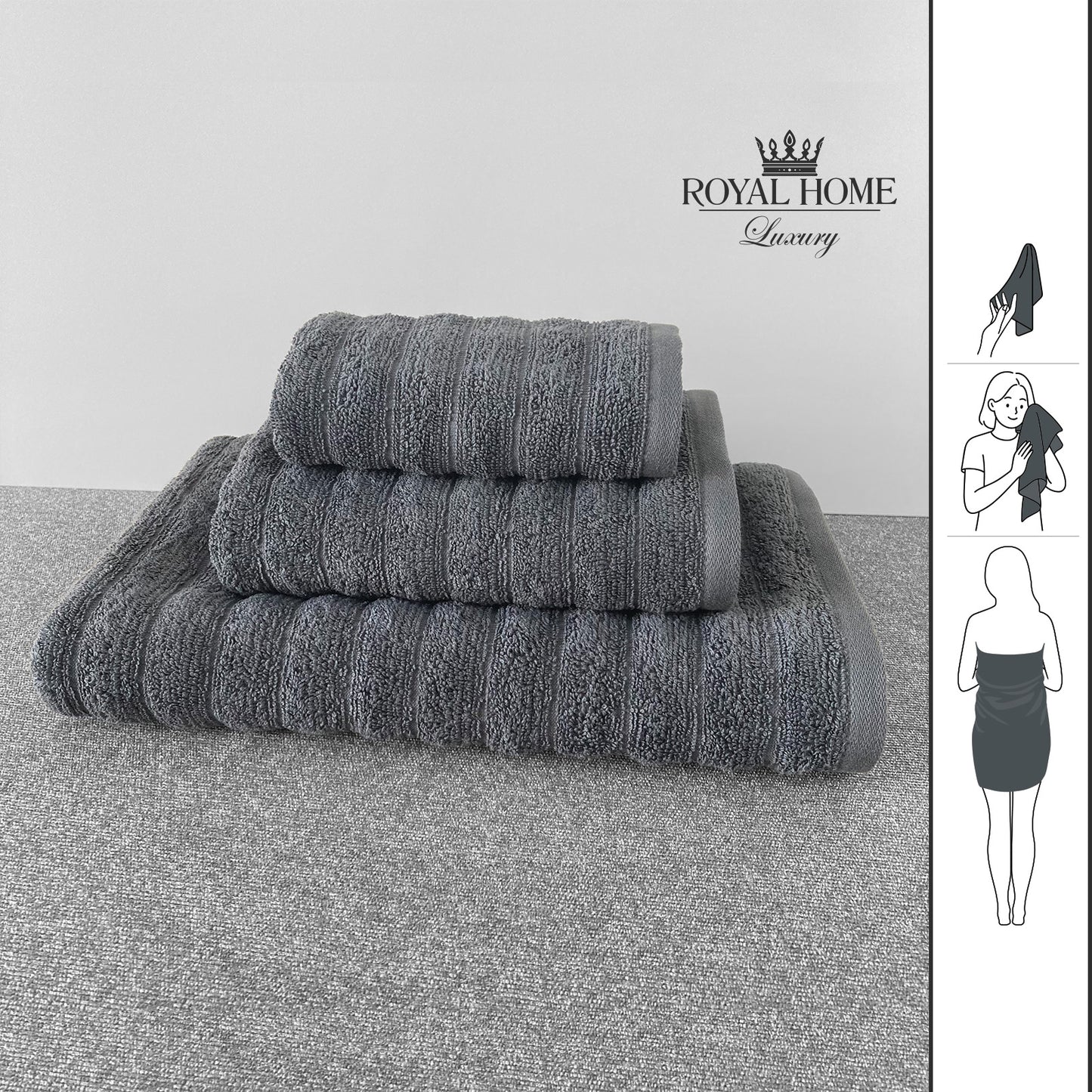 Set of 3 towels - 100% cotton - Barcode 860122510292 - 4860122510308 - 4860122510315