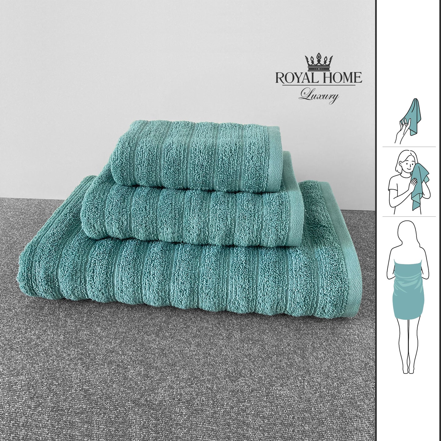 Set of 3 towels - 100% cotton - Barcode 860122510292 - 4860122510308 - 4860122510315