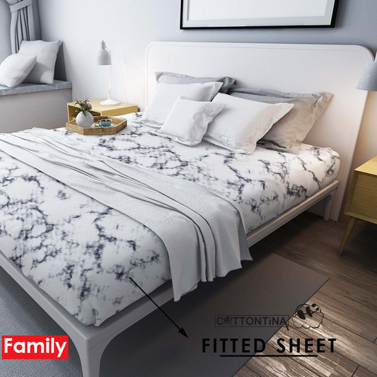 Fitted sheet, with elastic straps on the corners - 1 piece - Family size 180x200 + 23 CM - Barcode 4860122510476