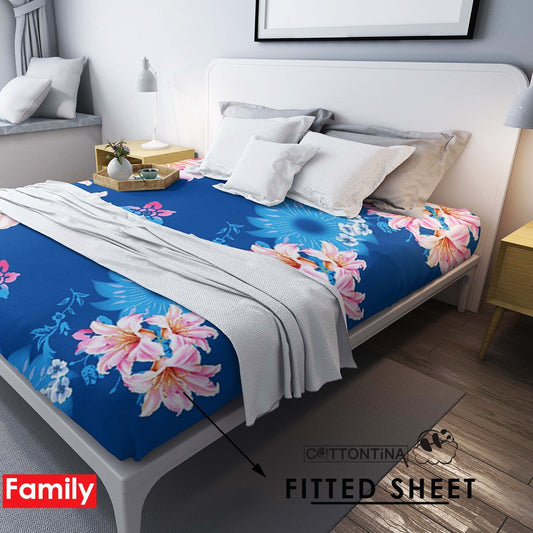 Fitted sheet, with elastic straps on the corners - 1 piece - Family size 180x200 + 23 CM - Barcode 4860122510476