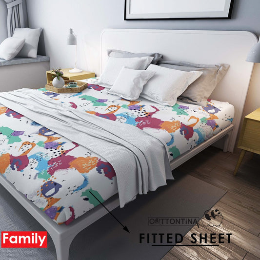 Fitted sheet, with elastic straps on the corners - 1 piece - Family size 180x200 + 23 CM - Barcode 4860122510476