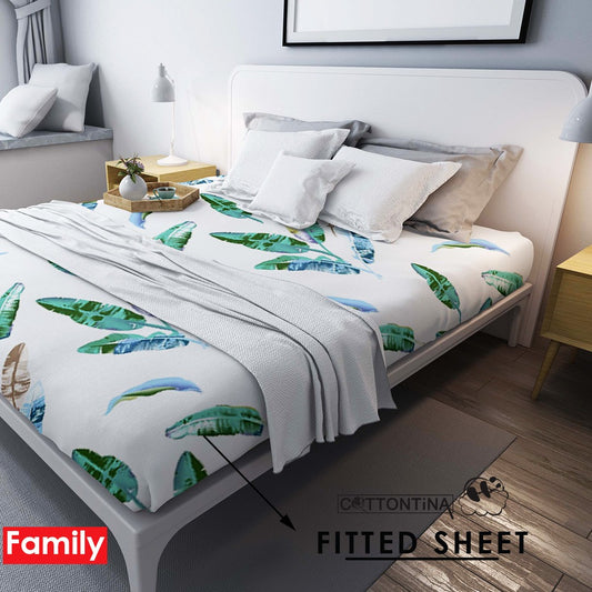 Fitted sheet, with elastic straps on the corners - 1 piece - Family size 180x200 + 23 CM - Barcode 4860122510476